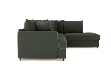 Rossita 4-sits Högervänd L-formad Djup Schäslongsoffa i Manchester - Mörkgrön - Möbler - Soffa - Divansoffor & schäslongsoffa