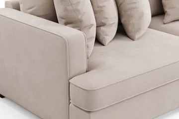Rossita 4-sits Högervänd L-formad Djup Schäslongsoffa i Sammet - Beige - Möbler - Soffa - Divansoffor & schäslongsoffa