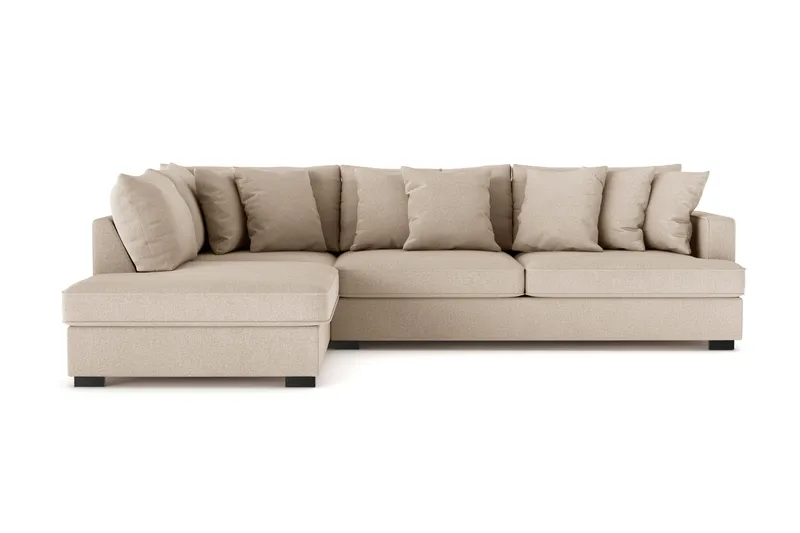 Rossita 4-sits Vänstervänd L-formad Djup Schäslongsoffa i Tyg, Beige