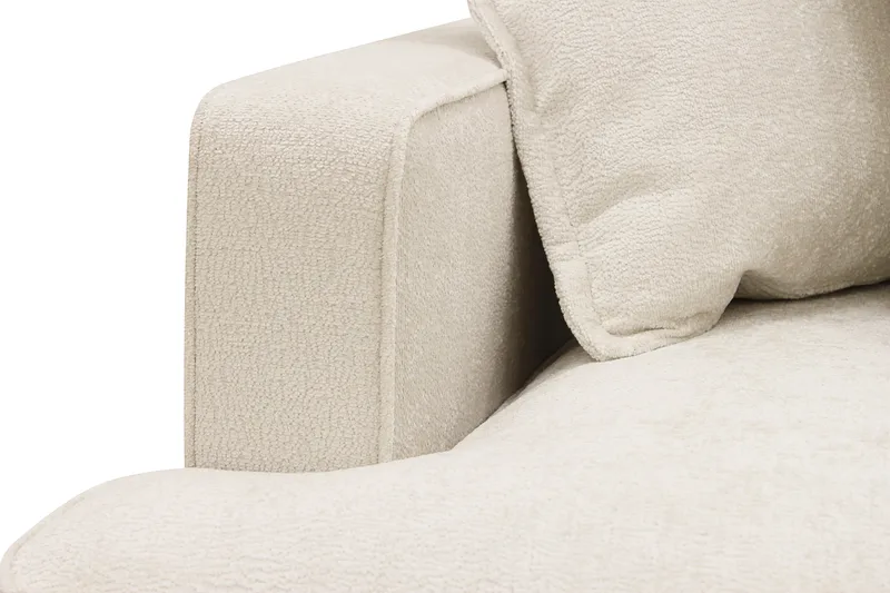 Rossita Lyx 4-sits Högervänd L-formad Extra Djup Schäslongsoffa i Chenille - Beige Chenille - Möbler - Soffa - Divansoffor & schäslongsoffa