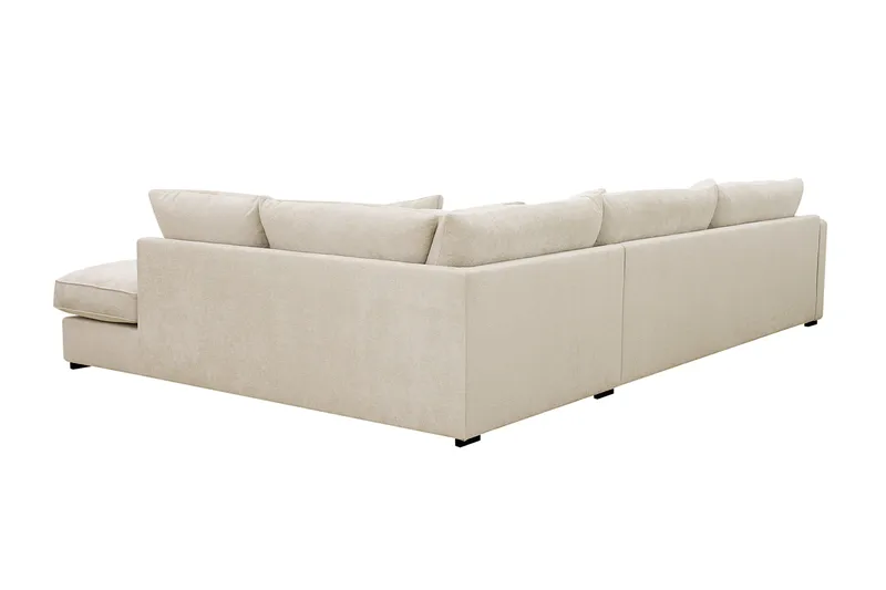 Rossita Lyx 4-sits Högervänd L-formad Extra Djup Schäslongsoffa i Chenille - Beige Chenille - Möbler - Soffa - Divansoffor & schäslongsoffa