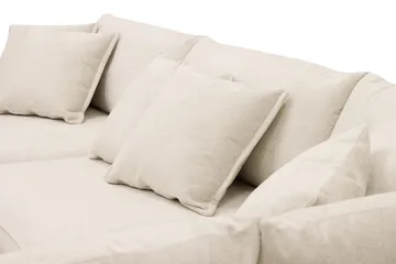 Rossita Lyx 4-sits Högervänd L-formad Extra Djup Schäslongsoffa i Chenille - Trenza 06, Beige Chenille - Möbler - Soffa - Divansoffor & schäslongsoffa