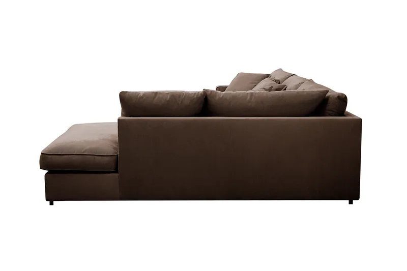 Rossita Lyx 4-sits Högervänd L-formad Extra Djup Schäslongsoffa i Manchester - Brun Manchester - Möbler - Soffa - Divansoffor & schäslongsoffa