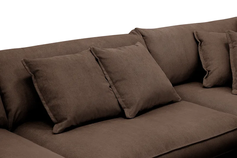 Rossita Lyx 4-sits Högervänd L-formad Extra Djup Schäslongsoffa i Manchester - Brun Manchester - Möbler - Soffa - Divansoffor & schäslongsoffa