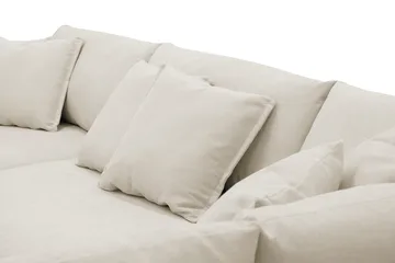 Rossita Lyx 4-sits Högervänd L-formad Extra Djup Schäslongsoffa i Tyg - Beige Tyg - Möbler - Soffa - Divansoffor & schäslongsoffa