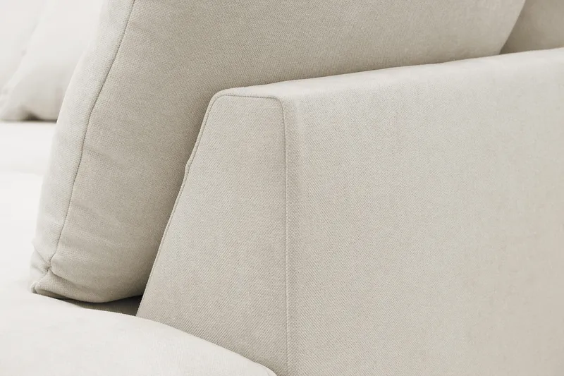 Rossita Lyx 4-sits Högervänd L-formad Extra Djup Schäslongsoffa i Tyg - Beige Tyg - Möbler - Soffa - Divansoffor & schäslongsoffa
