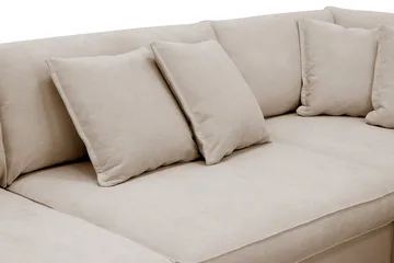 Rossita Lyx 4-sits Högervänd L-formad Extra Djup Schäslongsoffa i Tyg - Beige Tyg - Möbler - Soffa - Divansoffor & schäslongsoffa