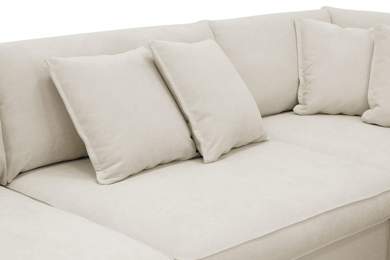 Rossita Lyx 4-sits Högervänd L-formad Extra Djup Schäslongsoffa i Tyg - Beige Tyg - Möbler - Soffa - Divansoffor & schäslongsoffa
