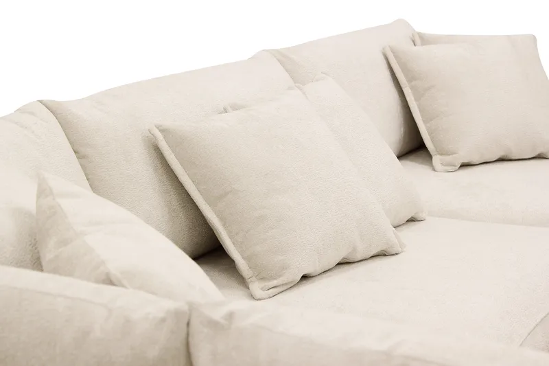 Rossita Lyx 4-sits Vänstervänd L-formad Extra Djup Schäslongsoffa i Chenille - Beige Chenille - Möbler - Soffa - Divansoffor & schäslongsoffa