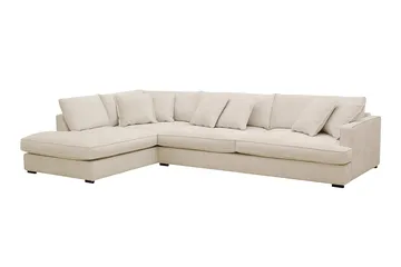 Rossita Lyx 4-sits Vänstervänd L-formad Extra Djup Schäslongsoffa i Chenille - Beige Chenille - Möbler - Soffa - Divansoffor & schäslongsoffa