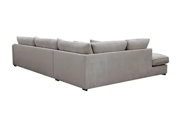 Rossita Lyx 4-sits Vänstervänd L-formad Extra Djup Schäslongsoffa i Chenille - Trenza 08, Grå/Brun Chenille - Möbler - Soffa - Divansoffor & schäslongsoffa