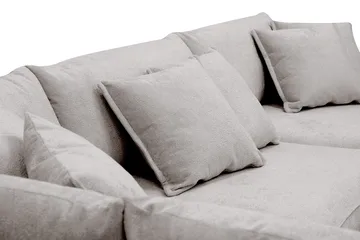 Rossita Lyx 4-sits Vänstervänd L-formad Extra Djup Schäslongsoffa i Chenille - Trenza 08, Grå/Brun Chenille - Möbler - Soffa - Divansoffor & schäslongsoffa