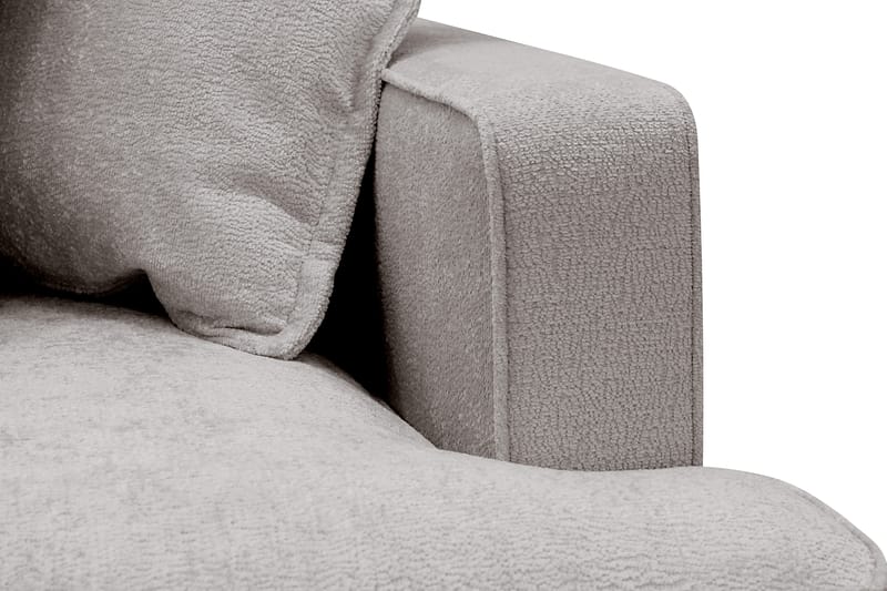 Rossita Lyx 4-sits Vänstervänd L-formad Extra Djup Schäslongsoffa i Chenille - Trenza 08, Grå/Brun Chenille - Möbler - Soffa - Divansoffor & schäslongsoffa