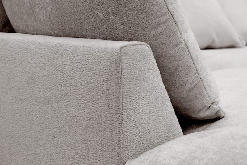 Rossita Lyx 4-sits Vänstervänd L-formad Extra Djup Schäslongsoffa i Chenille - Trenza 08, Grå/Brun Chenille - Möbler - Soffa - Divansoffor & schäslongsoffa
