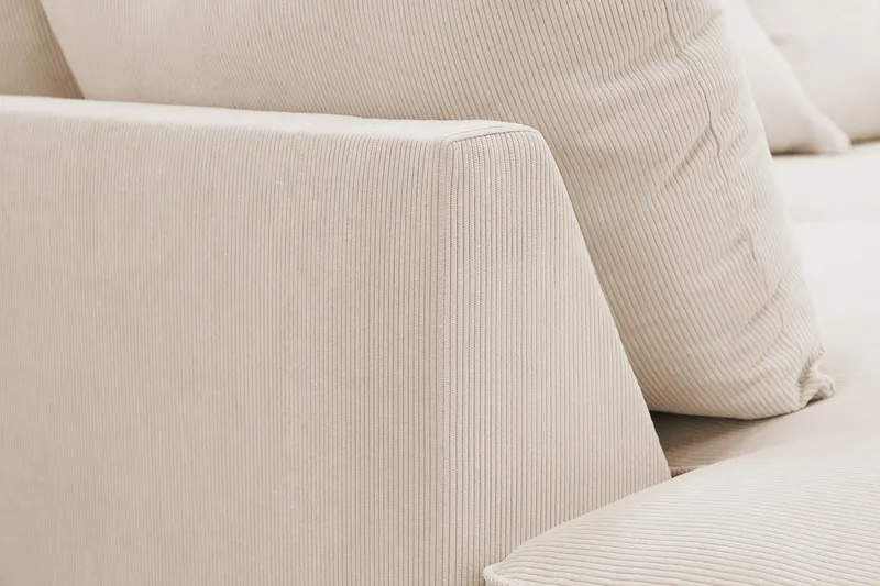 Rossita Lyx 4-sits Vänstervänd L-formad Extra Djup Schäslongsoffa i Manchester - Beige Manchester - Möbler - Soffa - Divansoffor & schäslongsoffa