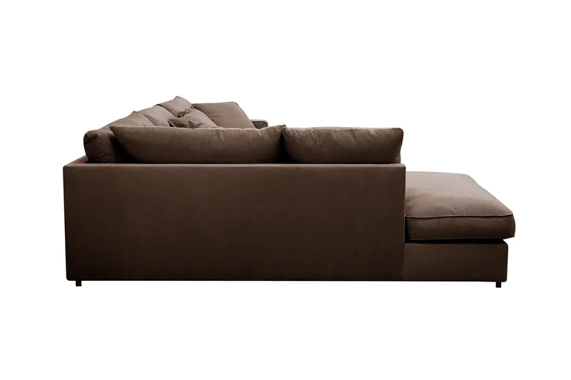 Rossita Lyx 4-sits Vänstervänd L-formad Extra Djup Schäslongsoffa i Manchester - Brun Manchester - Möbler - Soffa - Divansoffor & schäslongsoffa