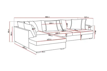 Rossita Lyx 4-sits Vänstervänd L-formad Extra Djup Schäslongsoffa i Manchester - Offwhite - Möbler - Soffa - Divansoffor & schäslongsoffa