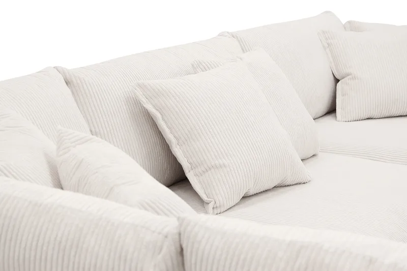Rossita Lyx 4-sits Vänstervänd L-formad Extra Djup Schäslongsoffa i Manchester - Offwhite - Möbler - Soffa - Divansoffor & schäslongsoffa
