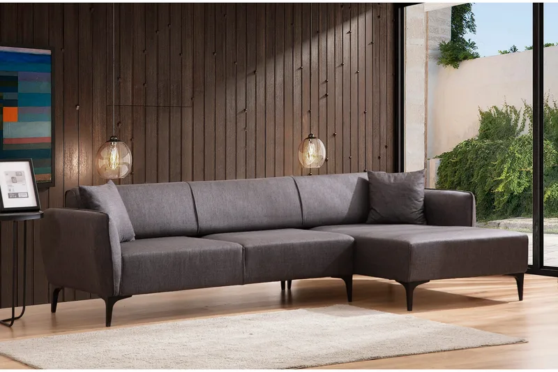 Rossland Divansoffa 3-sits - Mörkgrå - Möbler - Soffa - Divansoffor & schäslongsoffa - 3 sits soffa med divan