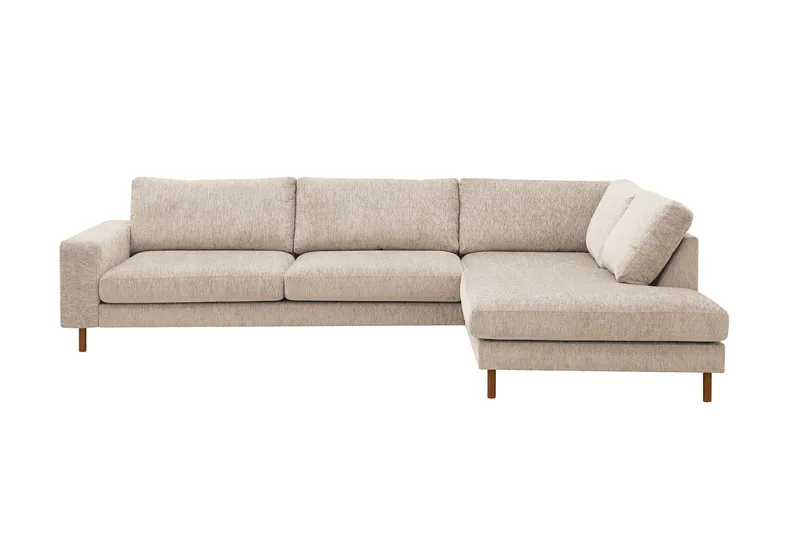 Scandi Djup 4-sits Soffa med Schäslong Höger i Chenille, Beige