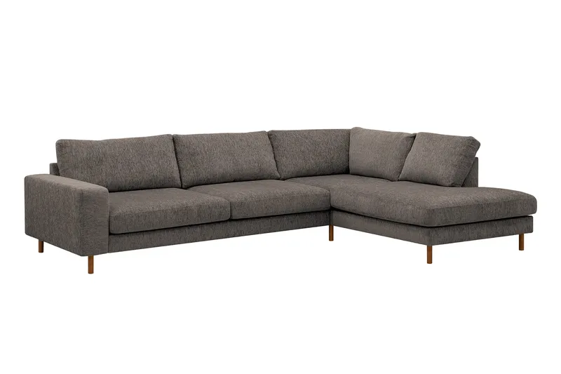 Scandi Djup 4-sits Soffa med Schäslong Höger i Chenille - Grå - Möbler - Soffa - Divansoffor & schäslongsoffa