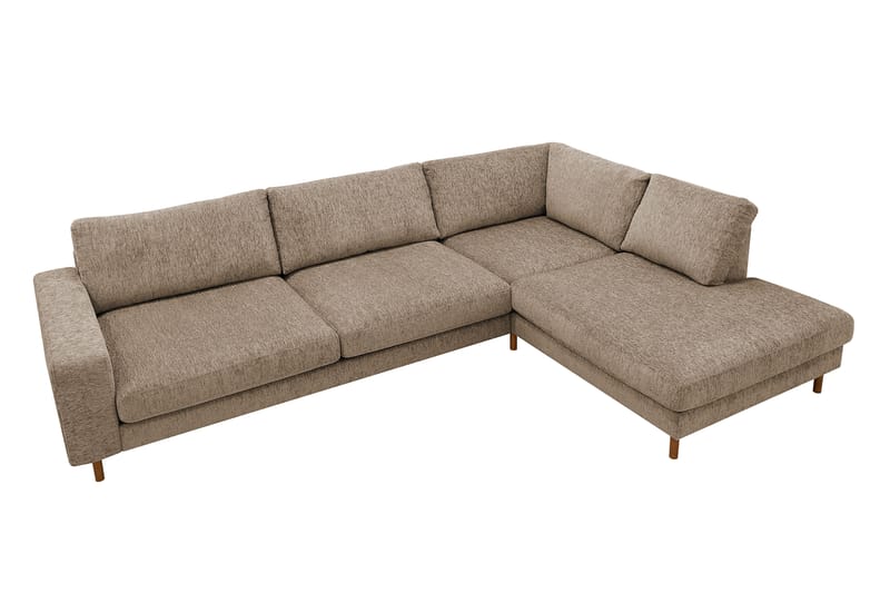 Scandi Djup 4-sits Soffa med Schäslong Höger i Chenille - Mörkbeige - Möbler - Soffa - Divansoffor & schäslongsoffa