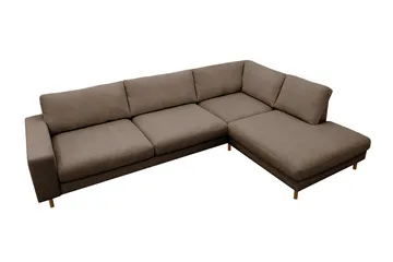 Scandi Djup 4-sits Soffa med Schäslong Höger i Manchester - Brun - Möbler - Soffa - Divansoffor & schäslongsoffa