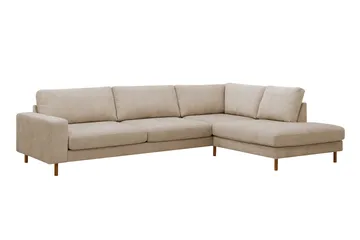 Scandi Djup 4-sits Soffa med Schäslong Höger i Tyg - Beige - Möbler - Soffa - Divansoffor & schäslongsoffa