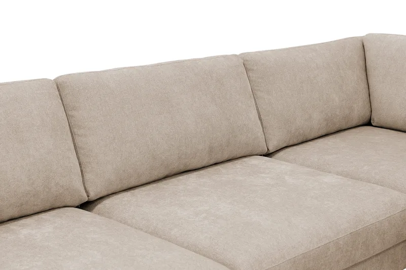 Scandi Djup 4-sits Soffa med Schäslong Höger i Tyg - Beige - Möbler - Soffa - Divansoffor & schäslongsoffa