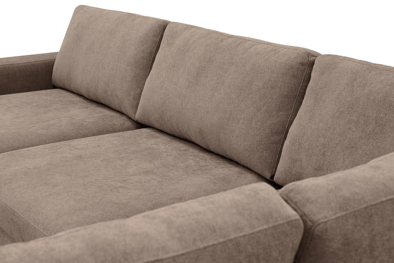 Scandi Djup 4-sits Soffa med Schäslong Höger i Tyg - Mörkbrun - Möbler - Soffa - Divansoffor & schäslongsoffa