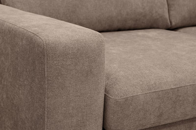Scandi Djup 4-sits Soffa med Schäslong Höger i Tyg - Mörkbrun - Möbler - Soffa - Divansoffor & schäslongsoffa