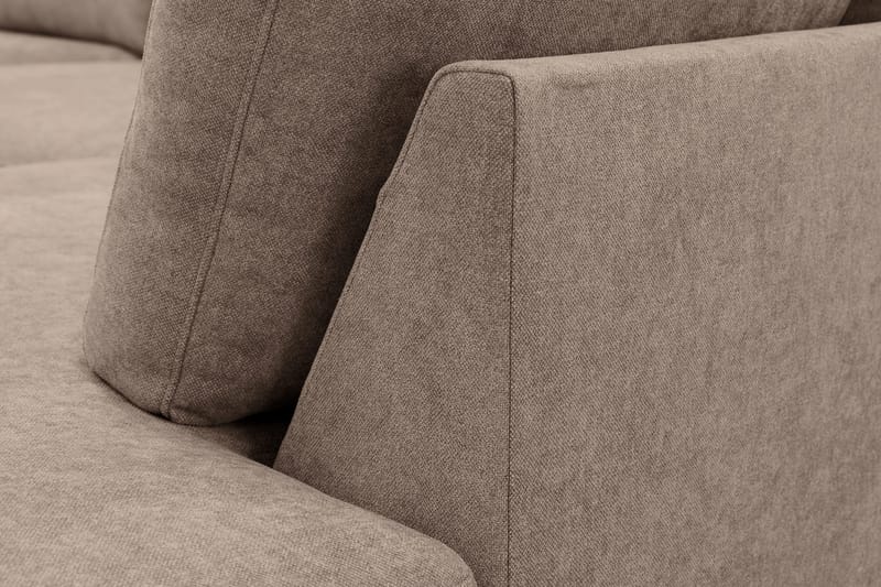 Scandi Djup 4-sits Soffa med Schäslong Höger i Tyg - Mörkbrun - Möbler - Soffa - Divansoffor & schäslongsoffa