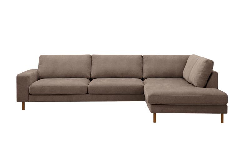 Scandi Djup 4-sits Soffa med Schäslong Höger i Tyg - Mörkbrun - Möbler - Soffa - Divansoffor & schäslongsoffa