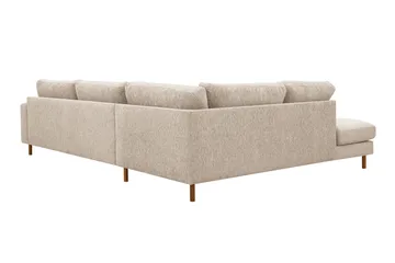 Scandi Djup 4-sits Soffa med Schäslong Vänster i Chenille - Beige - Möbler - Soffa - Divansoffor & schäslongsoffa
