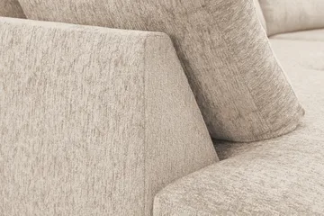 Scandi Djup 4-sits Soffa med Schäslong Vänster i Chenille - Beige - Möbler - Soffa - Divansoffor & schäslongsoffa