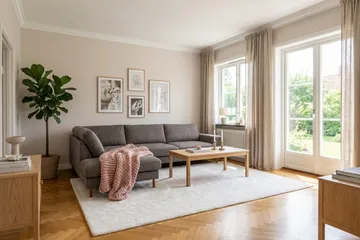 Scandi Djup 4-sits Soffa med Schäslong Vänster i Chenille - Grå - Möbler - Soffa - Divansoffor & schäslongsoffa