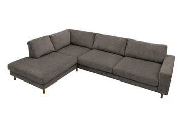 Scandi Djup 4-sits Soffa med Schäslong Vänster i Chenille - Grå - Möbler - Soffa - Divansoffor & schäslongsoffa