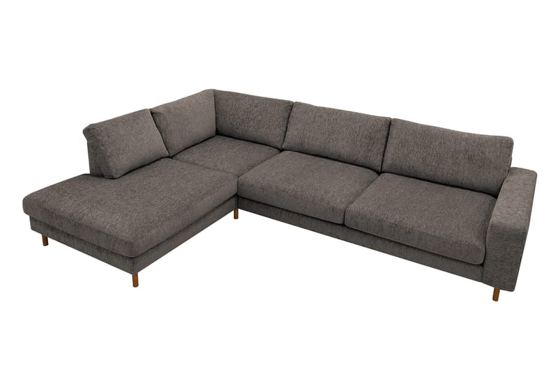 Scandi Djup 4-sits Soffa med Schäslong Vänster i Chenille - Grå - Möbler - Soffa - Divansoffor & schäslongsoffa