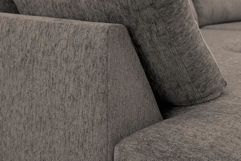 Scandi Djup 4-sits Soffa med Schäslong Vänster i Chenille - Grå - Möbler - Soffa - Divansoffor & schäslongsoffa
