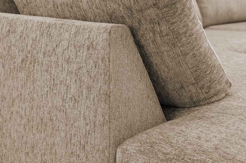 Scandi Djup 4-sits Soffa med Schäslong Vänster i Chenille - Mörkbeige - Möbler - Soffa - Divansoffor & schäslongsoffa