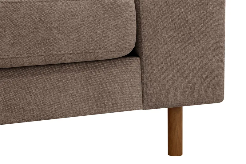 Scandi Djup 4-sits Soffa med Schäslong Vänster i Tyg - Mörkbrun - Möbler - Soffa - Divansoffor & schäslongsoffa