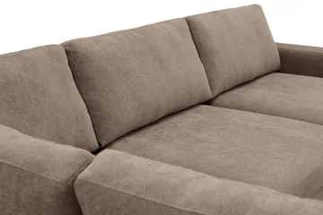 Scandi Djup 4-sits Soffa med Schäslong Vänster i Tyg - Mörkbrun - Möbler - Soffa - Divansoffor & schäslongsoffa