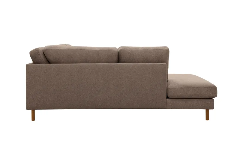 Scandi Djup 4-sits Soffa med Schäslong Vänster i Tyg - Mörkbrun - Möbler - Soffa - Divansoffor & schäslongsoffa