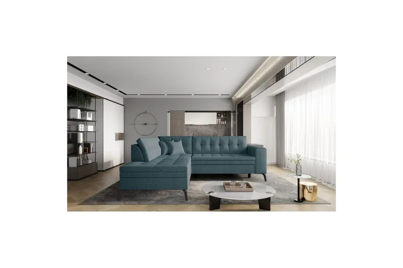 Sektion Eltap Lanvin 260x210x93 cm - Borneo 38, Grön, Vänster - Möbler - Soffa - Bäddsoffa