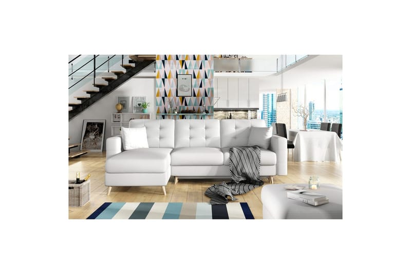 Sektionssoffa Eltap Asgard L 248x93x162 cm - Soft 17, Vit - Möbler - Soffa - Bäddsoffa - Bäddsoffa divan