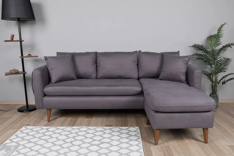 Sofiko Divansoffa Höger - Antracit/Natur - Möbler - Soffa - Divansoffor & schäslongsoffa