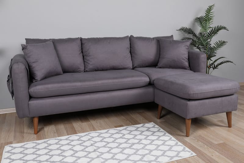 Sofiko Divansoffa Höger - Antracit/Natur - Möbler - Soffa - Divansoffor & schäslongsoffa