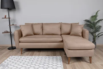 Sofiko Divansoffa Höger - Brun/Natur - Möbler - Soffa - Divansoffor & schäslongsoffa