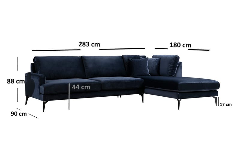 Stacker Hörnsoffa med Divan Höger - Blå - Möbler - Soffa - Divansoffor & schäslongsoffa