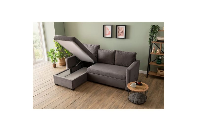 Tareen Soffa med Divan 3-sits - Grå - Möbler - Soffa - Bäddsoffa - Bäddsoffa divan